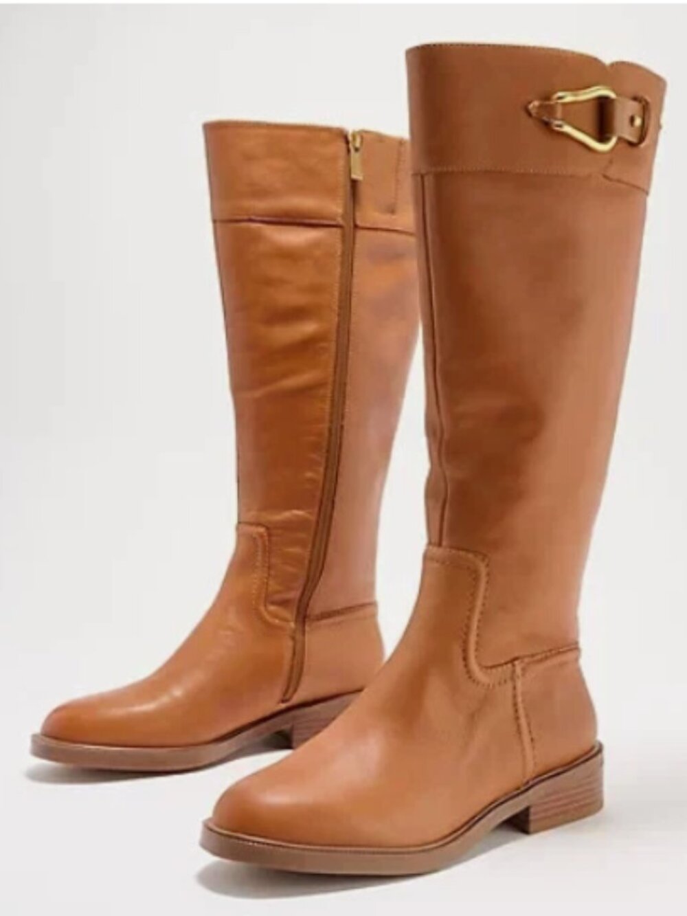 Vince Camuto Leather Riding Boots-Andalian-Golden Walnut-5.5M-NIB-A618097
